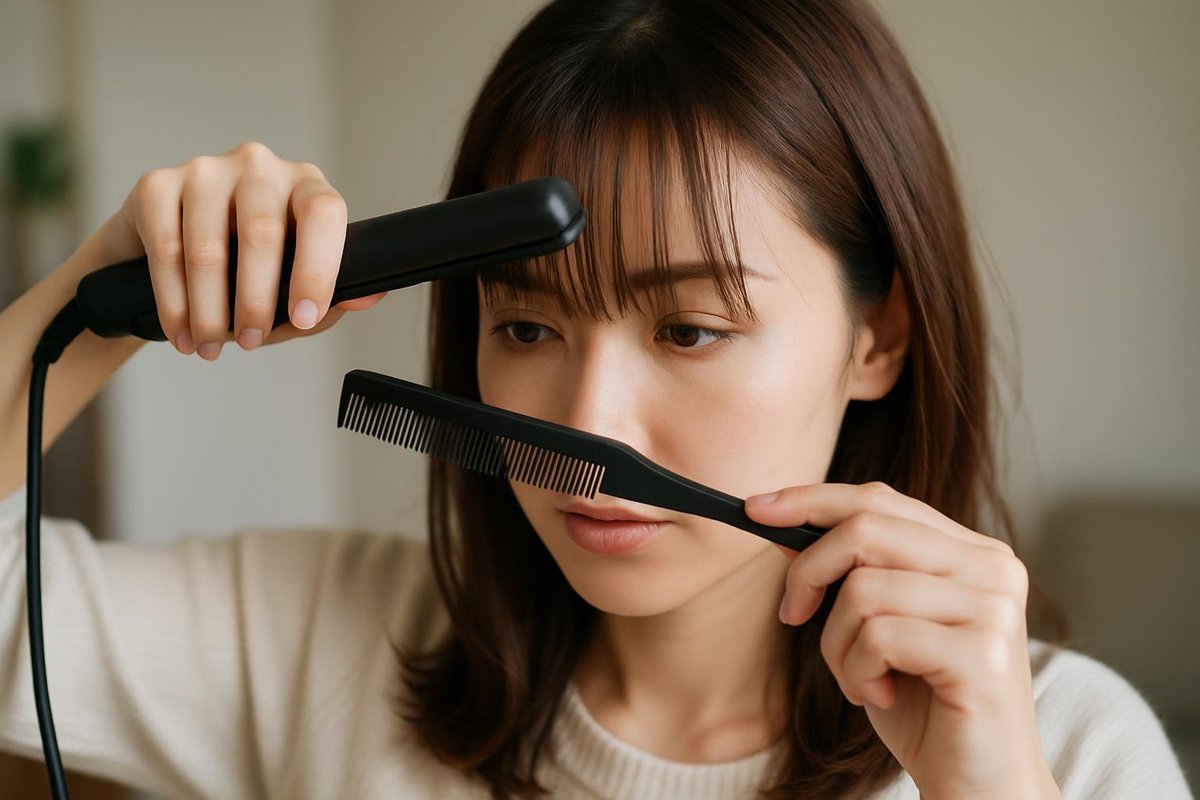 自宅でできる前髪ケアとスタイリングのポイントのイメージ画像